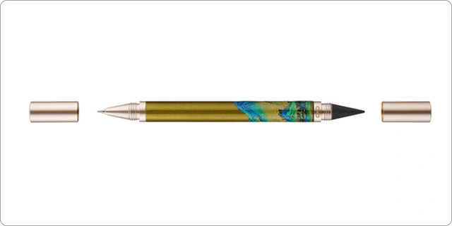 両用ペン＝ボールペン＋無限に書ける鉛筆

見た目の良いペンを簡単に手に取り、2つの効果を使用できる満足感を得ることができます。